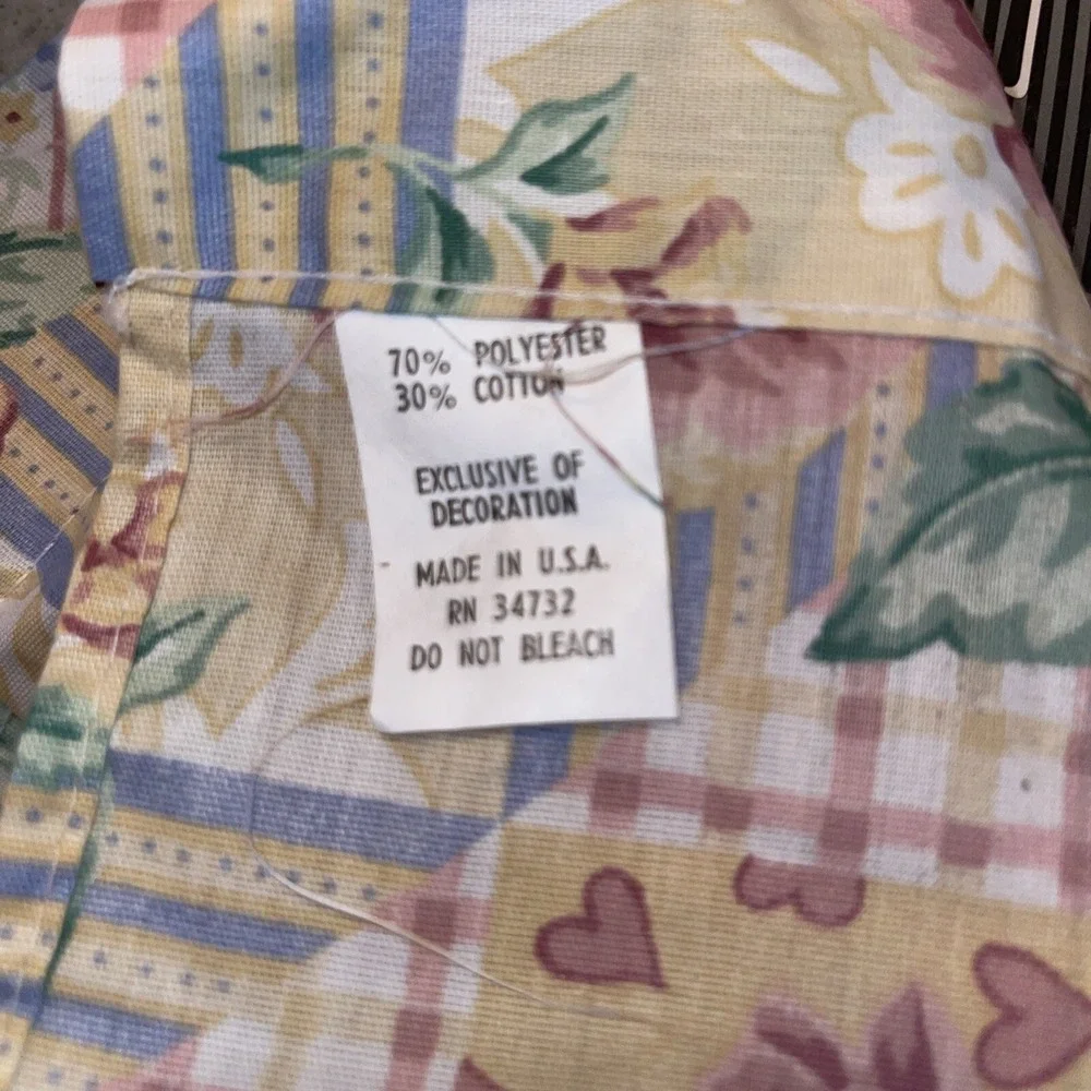 Vintage Top Mates Ellery Cottage Quilt Ruffled Festoon Curtain Valance 72X30 In